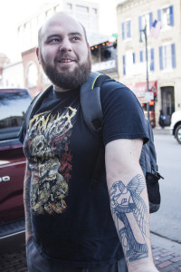 Austin resident Matt Corillard based his tattoo on Sumerian religion, which derives from ancient Mesopotamia. “I think there’s a lot that’s unexplained. The past is really just a big mystery.”