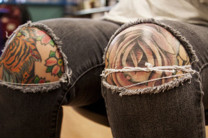 True Blue Tattoo artist Chelsea Kotzer says some of her tattoos have significance, and others do not. She doesn’t necessarily have a favorite, but she likes them all because of the friends who gave them to her.